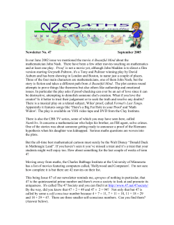 Newsletter No 47