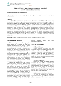 Effect of Oxford selective agents on colony growth of