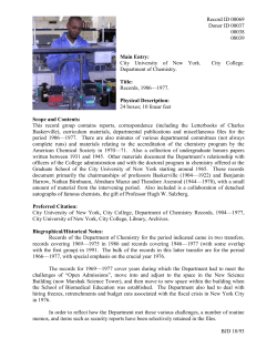 Department of Chemistry - Digital Archives