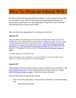 Ethical Will Prep - Congregation Beth Am