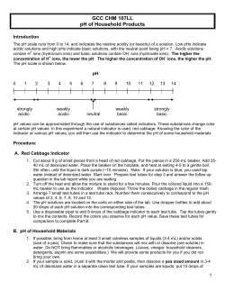 GCC CHM 107LL pH of Household Products