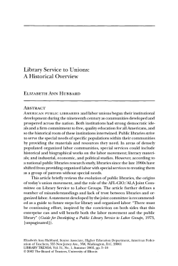 Library Service to Unions: A Historical Overview