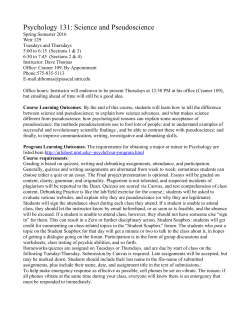 Psychology 131: Science and Pseudoscience