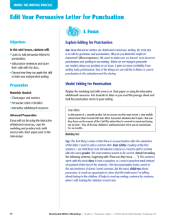Edit Your Persuasive Letter for Punctuation