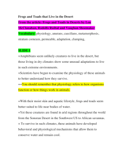 Frogs and Toads Live In Desert Lecture Notes