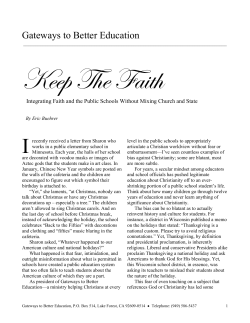 Integrating Faith and the Public Schools Without Mixing Church and