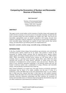 Comparing the Economics of Nuclear and Renewable Sources of