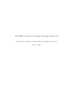The 2006 University of Chicago Scavenger Hunt List