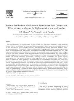 Surface distributions of salt-marsh foraminifera from Connecticut