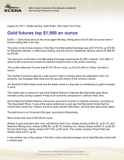 Gold futures top $1900 an ounce