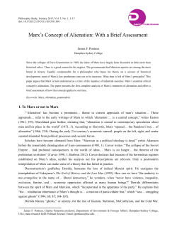 Marx`s Concept of Alienation: With a Brief Assessment