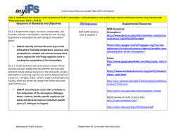 Holt Earth Science Unit 1 Chapter 2 WEB Resources: Atmosphere