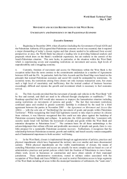 Movement and Access Restrictions in the West