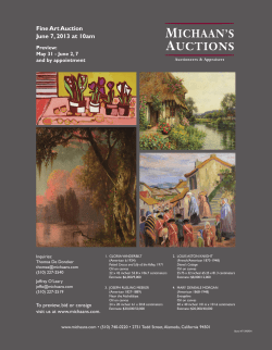 Fine Art Auction June 7, 2013 at 10am
