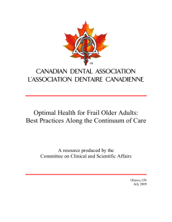 Optimal Health for Frail Older Adults: Best Practices Along the