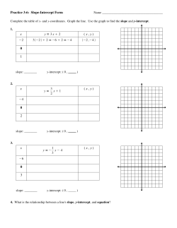 Practice 36: SlopeIntercept Form x y = 3 x + 2 ( x , y ) 2 3(2) + 2 =6 +