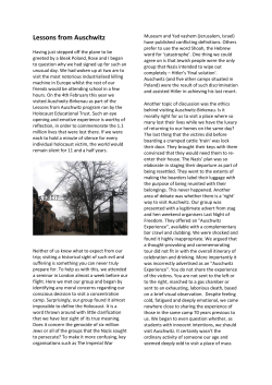 Lessons from Auschwitz - Townley Grammar School