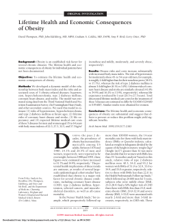 Lifetime Health and Economic Consequences of Obesity
