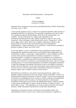 Nationalism and Multiculturalism[1]