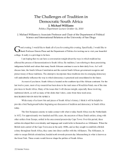 The Challenges of Tradition in Democratic South