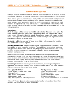 Summer Sausage Tips - Oregon State University Extension Service