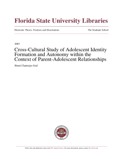 Cross-Cultural Study Of Adolescent Identity Formation