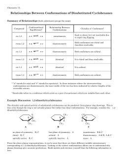 Conformations of substituted cyclohexanes