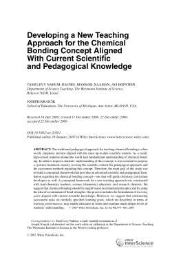 Developing a New Teaching Approach for the Chemical Bonding