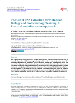 The Use of DNA Extraction for Molecular Biology and Biotechnology