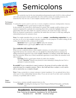 Semicolons - Columbia College