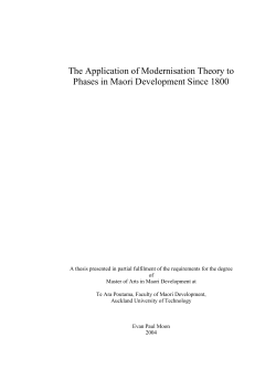 The Application of Modernisation Theory to Phases in Maori