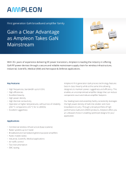 Gain a Clear Advantage as Ampleon Takes GaN Mainstream