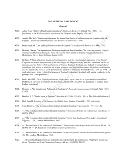 THE MEDIEVAL PARLIAMENT