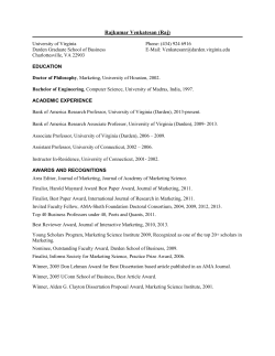 Rajkumar Venkatesan (Raj) - UVA Darden School of Business