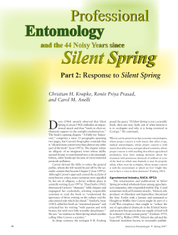 Professional Entomology and the 44 Noisy Years Since Silent