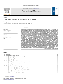 A lipid matrix model of membrane raft structure Progress in Lipid