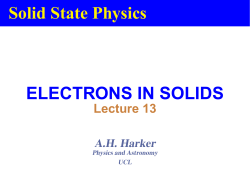 13. Electrons in Solids