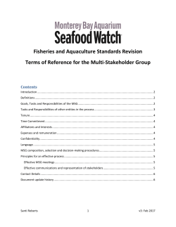 Terms of Reference for the Multi-Stakeholder Group