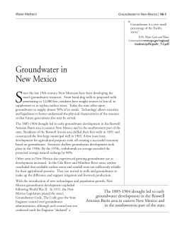 Groundwater in New Mexico - Utton Transboundary Resources Center