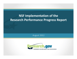 NSF - eRA - RPPR - National Academy of Sciences