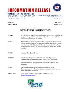 information release - Arkansas State Highway and Transportation