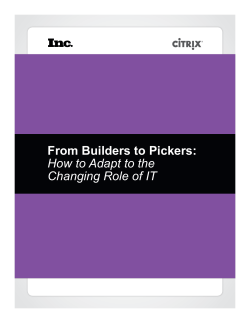 From Builders to Pickers: How to Adapt to the Changing