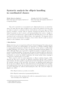 Syntactic analysis for ellipsis handling in coordinated clauses