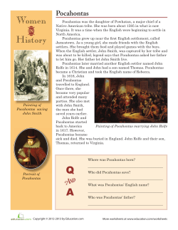 Pocahontas Worksheet