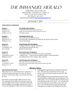 the immanuel herald - Immanuel Lutheran Church, Baltimore, MD