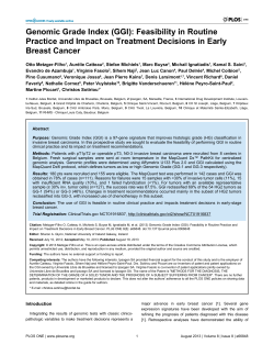 Genomic Grade Index (GGI): Feasibility in Routine Practice and