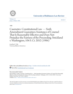 Casenotes: Constitutional Law&mdash;Sixth Amendment Guarantees