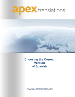 Choosing the Correct Version of Spanish