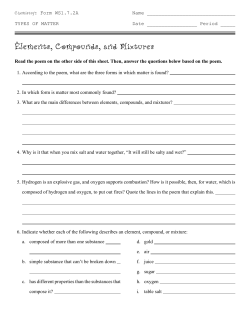 Elements, Compounds, and Mixtures