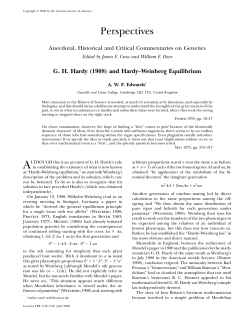 GH Hardy (1908) and Hardy–Weinberg Equilibrium